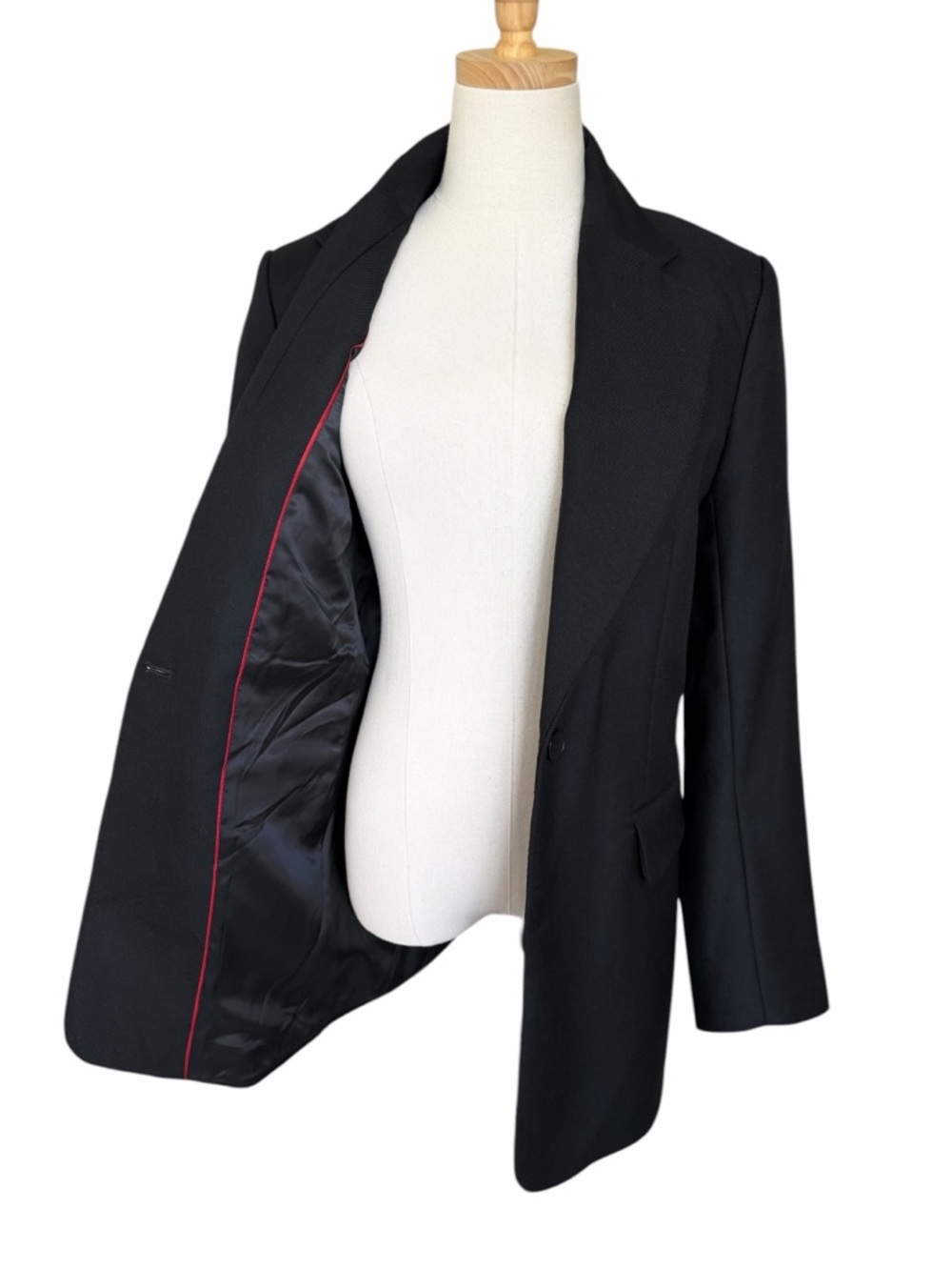 Banana Republic Lido Sculpted Wool Blazer Black Sz 12 - Picture 8 of 11